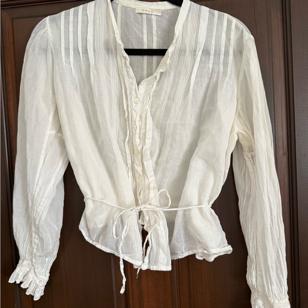 Doen Cream Button-Up Blouse